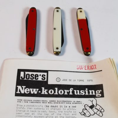 Jose De Latorre Kolorfusing color changing knife set with smash climax  and extra knife: scarce: uses the Stanfield Knife gimmick - Image 5