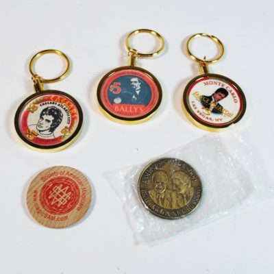 Copperfiled, Blackstone, Burton Las Vega Chips, 1997 World Magic Seminar Token (Nick and Rich) and SAM Wooden Nickel