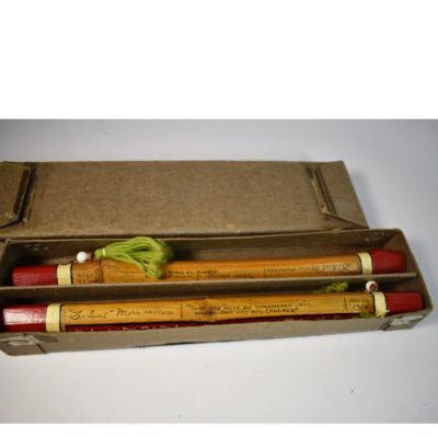 Silent Mora Autographed Bamboo Chinese Sticks  Jan. 24 1954.  With the original box! - Image 3