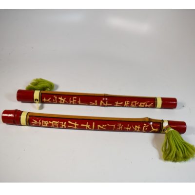 Silent Mora Autographed Bamboo Chinese Sticks  Jan. 24 1954.  With the original box! - Image 4