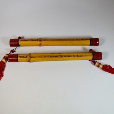 Silent Mora signed and inscribed Chinese Sticks - Image 7