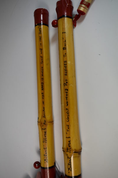 Silent Mora signed and inscribed Chinese Sticks - Image 3