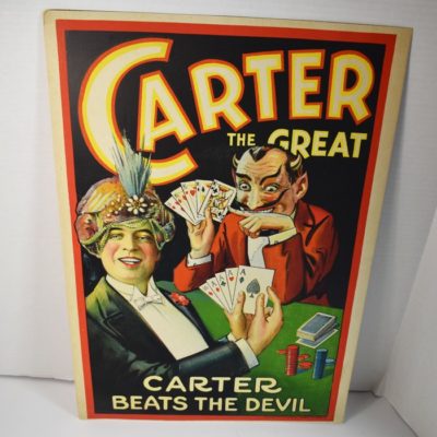 Carter Beats the Devil Original Window Card: Otis Lithograph Co. circa 1925