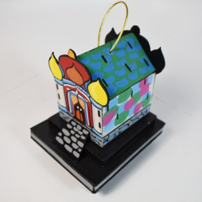 Hand constructed and hand painted Temple of Benares Christmas Ornament: Edwin McDonald - Image 2