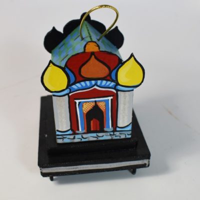 Hand constructed and hand painted Temple of Benares Christmas Ornament: Edwin McDonald - Image 3
