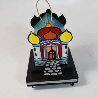 Hand constructed and hand painted Temple of Benares Christmas Ornament: Edwin McDonald - Image 4