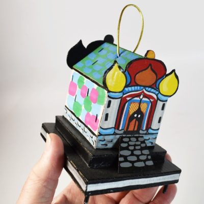 Hand constructed and hand painted Temple of Benares Christmas Ornament: Edwin McDonald - Image 5