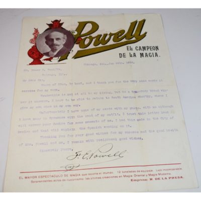 Frederick Eugene Powell signed 1919 letter on elaborate letterhead with mailing envelope