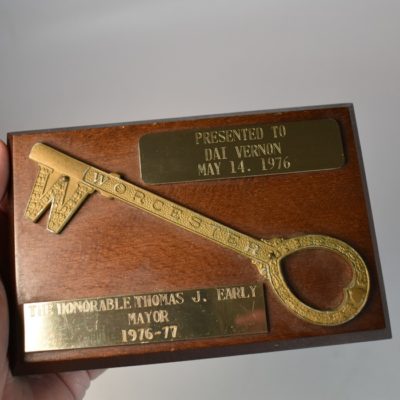 Dai Vernon Key to the City of Worcester Massachusetts: 1976 Mayor Thomas J Early - Image 2