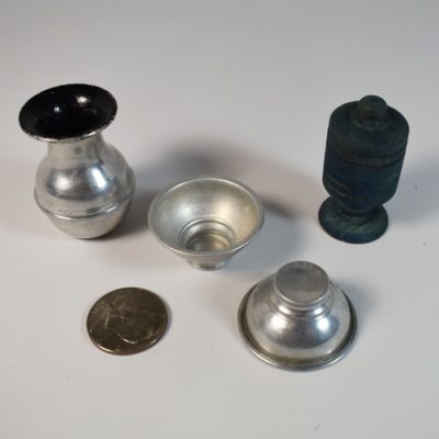 Vintage Miniature Lota Vase, Rice Bowls and Coin Vase circa 1950 - Image 2