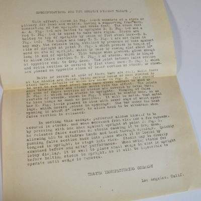Original Thayer Workshop Plans and Instructions for the Houdini Pillory Escape - Image 3