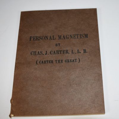 Charles Carter (Carter The Great) Original Personal Magnetism book