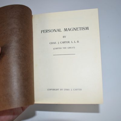 Charles Carter (Carter The Great) Original Personal Magnetism book - Image 3