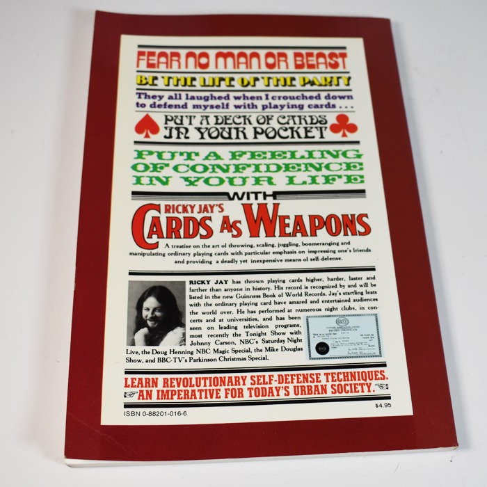 Cards As Weapons 1977 autographed by Ricky Jay to Doc Mossey | Magic Collectibles