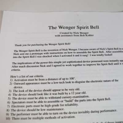 Nick Wenger Original Spirit Bell: Nick Wenger/Bob Kohler - Image 4