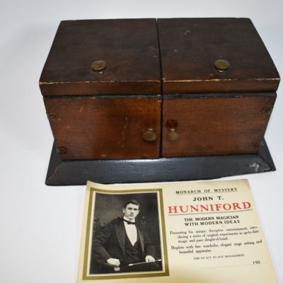 19th Century Die Box Owned by John T. Hunniford with stationary