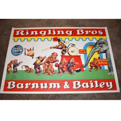 Ringling Brothers Barnum and Bailey Circus Poster 1950’s