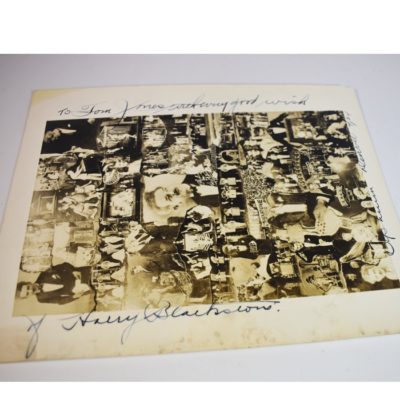 Harry Blackstone Sr. early signed publicity collage 8×10: 1934 Orpheum in Denver