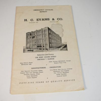 H. C. Evans circa 1945 Gambling Catalog of Straight and Crooked Gambling Devices