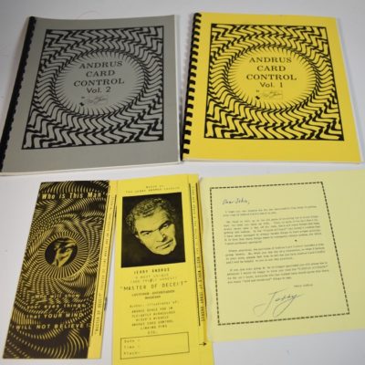 Andrus on Card Control 1 and 2: both signed and numbered #640: includes two advertising pieces!