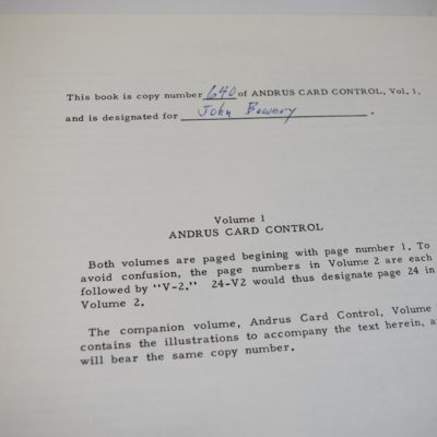 Andrus on Card Control 1 and 2: both signed and numbered #640: includes two advertising pieces! - Image 3