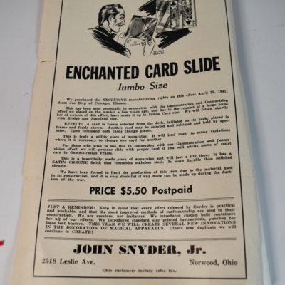 John Snyder Jumbo Enchanted Card Slide circa 1950 - Image 2