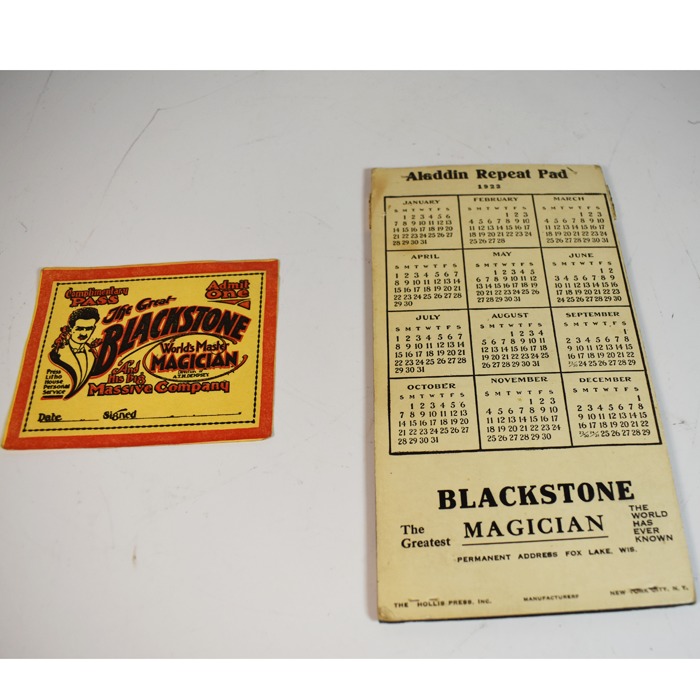 Blackstone Sr. 1923 Repeat Pad Calendar (rare) with a Blackstone Sr