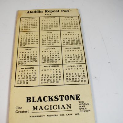 Blackstone Sr. 1923 Repeat Pad Calendar (rare) with a Blackstone Sr. comp pass to the show - Image 4