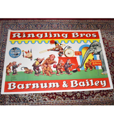 Original late 1950's Ringling Barnum and Baily  Circus Poster
