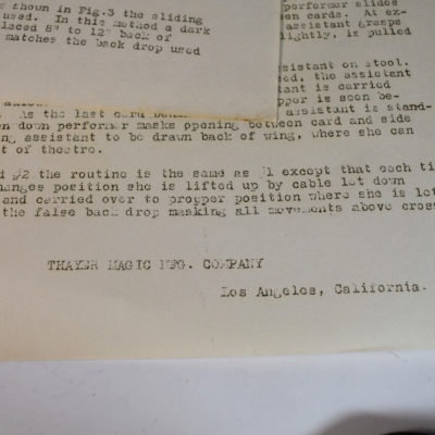 Original Thayer Workshop Plans for the AMAC (Find the Lady) Illusion direct from the Thayer Workshop files! - Image 5