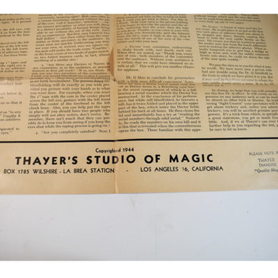 Direct from the Thayer Workshop Files: Dr. Q's  Sight Unseen: The Real Blindfold Eye Act - Image 2