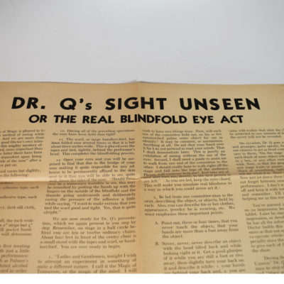 Direct from the Thayer Workshop Files: Dr. Q's  Sight Unseen: The Real Blindfold Eye Act - Image 3