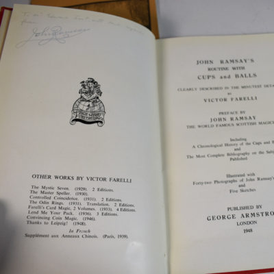 John Ramsay's Routine with Cups and Balls (inscribed by Ramsay) and Cylinder and Coins: both by Victor Farelli - Image 5