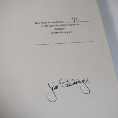 Jarret: #71 of the special edition printing signed by Steinmeyer and then inscribed and signed again: 1988 - Image 2