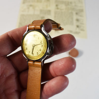 Vintage Tape Measure Watch, Locking Reel and Brass Cubio - Image 2