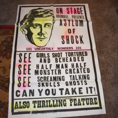 Brundell Asylum Poster: Spook Show 1950’s.