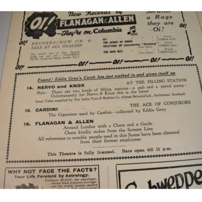 Cardini at the Palladium program: 1932 with photo - Image 3