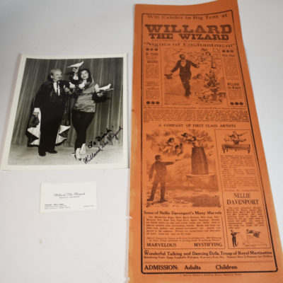 Original Willard the Wizard Signed photo, business card and poster