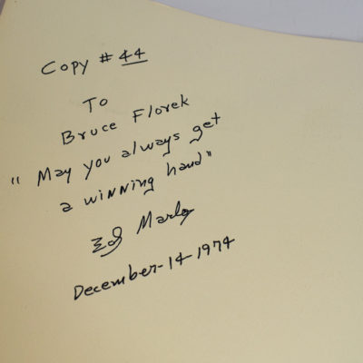 Ed Marlo Ten Hand Poker Stack: Warmly inscribed by Marlo signed twice copy #44 - Image 6