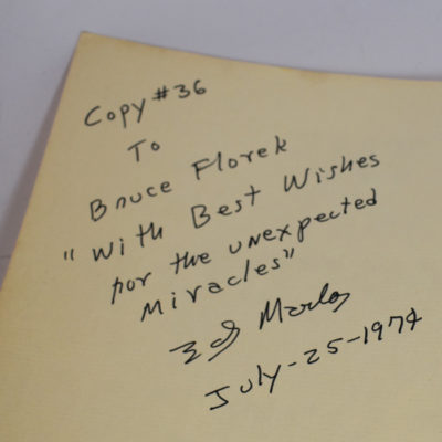 Ed Marlo Unexpected  Card Book 1974 #36 warmly inscribed with offer letter - Image 3