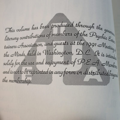 Mind Fields 1991 Meeting of the Minds edited by Boscom Jones: private publication for the PEA - Image 2