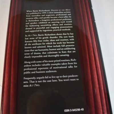 Barrie Richardson Act Two Theater of the Mind 2005 first edition and print - Image 2