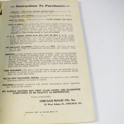 Chicago Magic Co. Catalog 1917 - Image 3