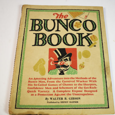 The Bunco Book 1946 Walter Gibson: cleverly signed by Gibson: the lowdown on cheats and scams of carnival games etc.tcc