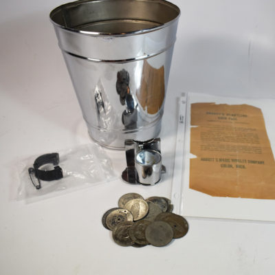 Very early Abbott’s Startling Coin Pail: Rare: with 1904  T Nelson Downs Tokens! - Image 2
