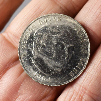 Very early Abbott’s Startling Coin Pail: Rare: with 1904  T Nelson Downs Tokens! - Image 3