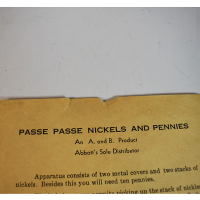 Passe Passe Nickels and Pennies: A&B Magic distributed exclusively by Abbotts: rare - Image 2