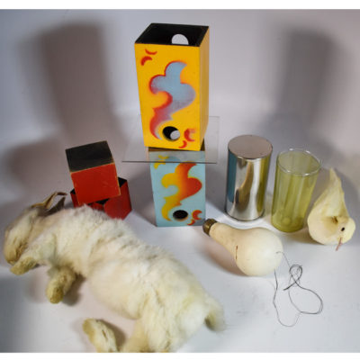 Block Go, Lifelike Spring Rabbit, Floating light bulb, rubber dove, Liquid Appear.