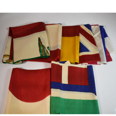 Abbott 7 Vintage International Flags including 48 star American Flag