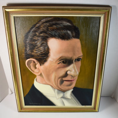 Famed Magic Author Lewis Ganson original oil painting of Nate Leipzig
